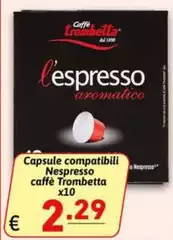 L'espresso - Capsule Compatibili Nespresso Caffè Trombetta L'espresso - Capsule Compatibili Nespresso Caffè Trombetta