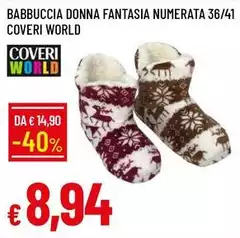 Coveri - Babbuccia Donna Fantasia Numerata 36/41