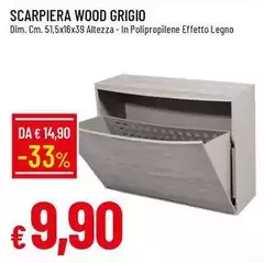 Scarpiera Wood Grigio