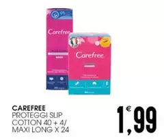 Carefree - Proteggi Slip Cotton 40 + 4/Maxi Long X 24