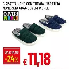 Coveri - Ciabatta Uomo Con Tomaia Imbottita Numerata 41/46  World