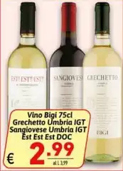 Cantina tollo - Vino Bigi 75cl Grechetto Umbria IGT Sangiovese Umbria IGT Est Est Est DOC Cantina tollo - Vino Bigi 75cl Grechetto Umbria IGT Sangiovese Umbria IGT Est Est Est DOC