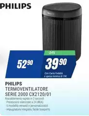 Philips - Termoventilatore Serie 2000 CX2120/01 Philips - Termoventilatore Serie 2000 CX2120/01