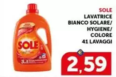 Sole - Lavatrice Bianco Solare/ Hygiene/ Colore 41 Lavaggi 