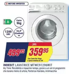 Indesit - Lavatrice MTWC91296WIT