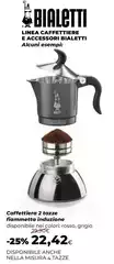Bialetti - Caffettiera 2 Tazze Flammette Induzione Bialetti - Caffettiera 2 Tazze Flammette Induzione