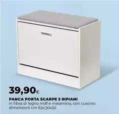Panca Porta Scarpe 3 Ripiani