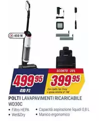 Polti - Lavavajimento Ricaricabile WD30C