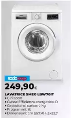 Smeg - Lavatrice  LBW701T