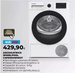 Whirlpool - Asciugatrice CWD 83MWBSIT