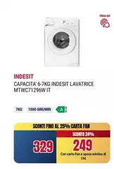 Indesit - Capacità  Lavatrice Mtwc671296w IT