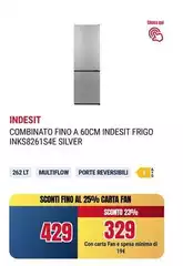 Indesit - Combinato Fino A 60cm  Frigo Inks826lst4e Silver