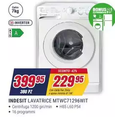 Indesit - Lavatrice MTWC7129GWIT