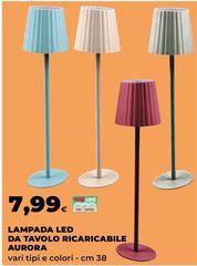 Aurora - Lampada Led Da Tavolo Ricaricabile Aurora - Lampada Led Da Tavolo Ricaricabile
