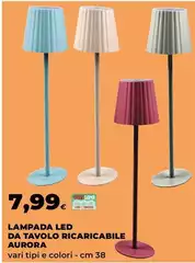 Aurora - Lampada Led Da Tavolo Ricaricabile Aurora - Lampada Led Da Tavolo Ricaricabile