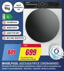 Whirlpool - Asciugatrice CWD96MWBS