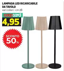 Coop - Lampada Led Ricaricabile Da Tavolo Coop - Lampada Led Ricaricabile Da Tavolo