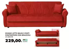 Divano Letto 3 Posti Contenitore Con Braccioli