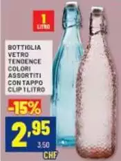 Bottiglia Vetro Tendence Colori Assortiti Con Tappo