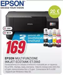 Epson -  Multifunzione Inkjet Ecotank ET-2860