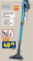 Black & Decker - Scopa Elettrica Ciclonica A Filo 3 In 1