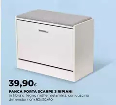 Panca Porta Scarpe 3 Ripiani