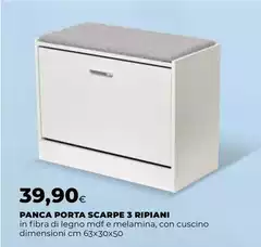 Panca Porta Scarpe 3 Ripiani