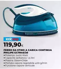 Philips - Ferro Da Stiro A Carica Continua GC7840/20