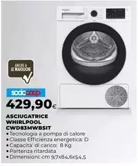 Whirlpool - Asciugatrice CWD83MWBSIIT