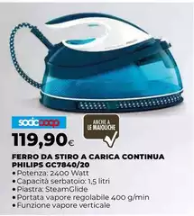 Philips - Ferro Da Stiro A Carica Continua GC7840/20