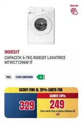 Indesit - Capacità  Lavatrice Mtwc71296w IT