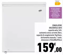 Daya - Congelatore Orizzontale Daya - Congelatore Orizzontale