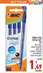 Bic - Penna Sfera Cristal Soft Bic - Penna Sfera Cristal Soft