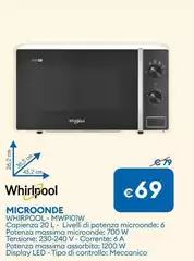 Whirlpool - Microonde MWP101W Whirlpool - Microonde MWP101W