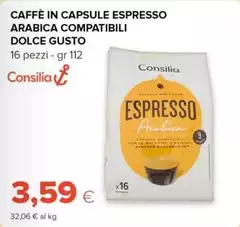 Consilia - Caffè In Capsule Espresso Arabica Compatibili Dolce Gusto Consilia - Caffè In Capsule Espresso Arabica Compatibili Dolce Gusto