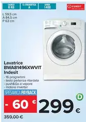 Indesit - Lavatrice BWA81496XWVIT