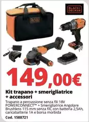 Kit Trapano + Smerigliatrice + Accessori Kit Trapano + Smerigliatrice + Accessori