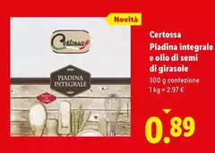 Certossa - Piadina Integrale E Olio Di Semi Di Girasole