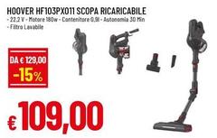Hoover - HF103PX011 Scopa Ricaricabile