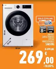 Samsung - Lavatrice Carica Frontale Crystal W80CGC04DAEET