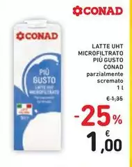 Conad - Latte UHT Microfiltrato Più Gusto