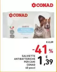 Conad - Salviette Antibatteriche Per Cani