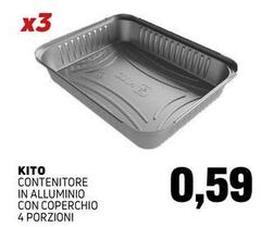 Kito - Contenitore In Alluminio Con Coperchio 4 Porzioni