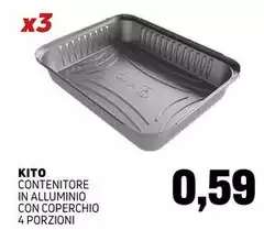 Kito - Contenitore In Alluminio Con Coperchio 4 Porzioni