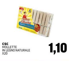 Csc - Mollette In Legno Naturale X20 Csc - Mollette In Legno Naturale X20