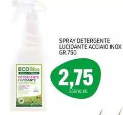 Eco Bios - Spray Detergente Lucidante Acciaio Inox