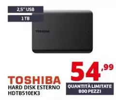 Toshiba - Hard Disk Esterno HDTB510EK3