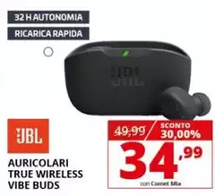 JBL - Vibe Buds Auricolare Wireless In-ear MUSICA Bluetooth Nero