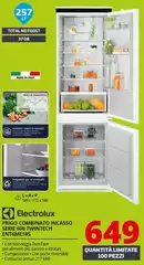 Electrolux - Frigo Combinato Incasso Serie 600 Twintech ENT6ME18S