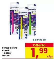 Osama - Penna A Sfera 4 Colori -2 Pezzi